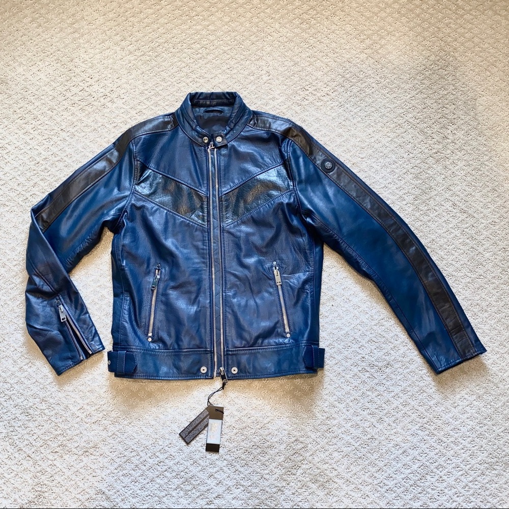 L-Reed Diesel Leather Moto Jacket Large NWT